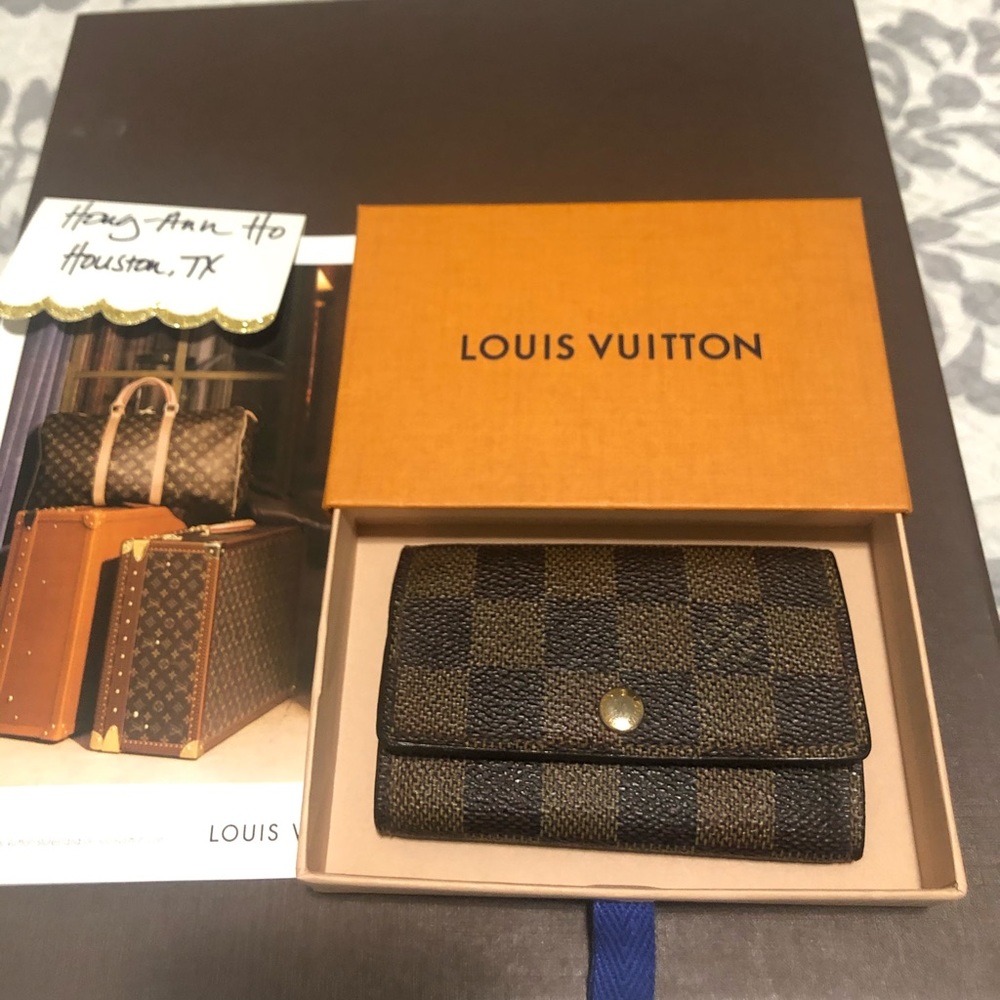 Auth Louis Vuitton Key Holder in Damier Ebene
